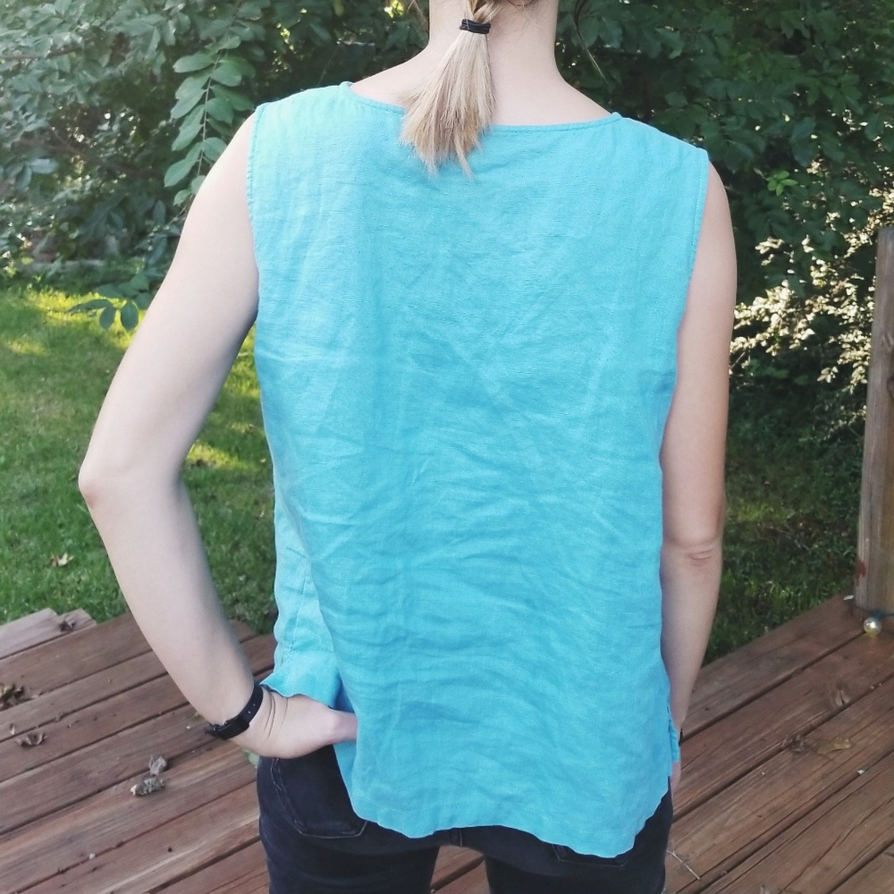 Hand-Embroidered Linen Top - Picture 3 of 3